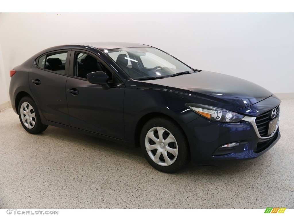 2017 MAZDA3 Sport 4 Door - Deep Crystal Blue Mica / Black photo #1