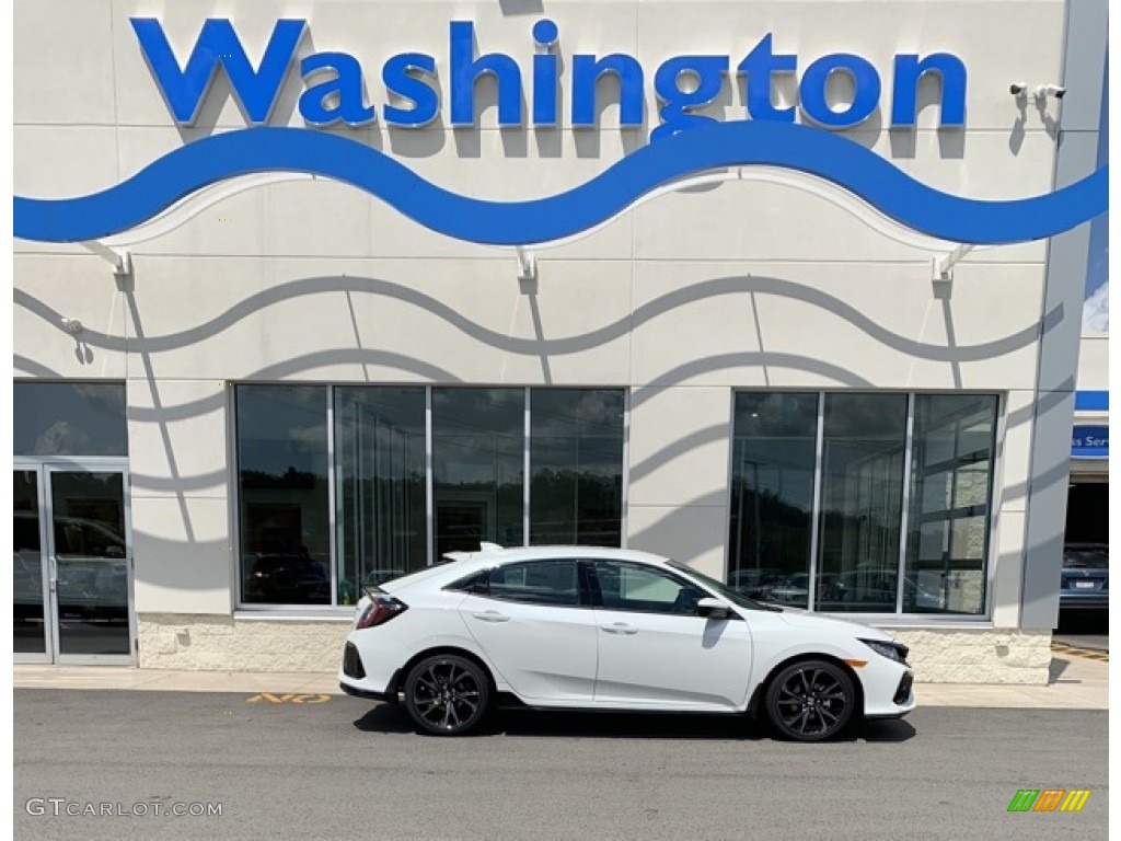2019 Civic Sport Hatchback - White Orchid Pearl / Black photo #1