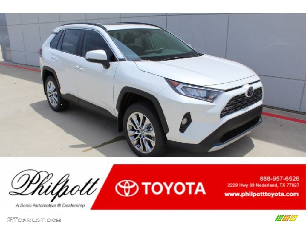 2019 RAV4 Limited - Blizzard White Pearl / Black photo #1