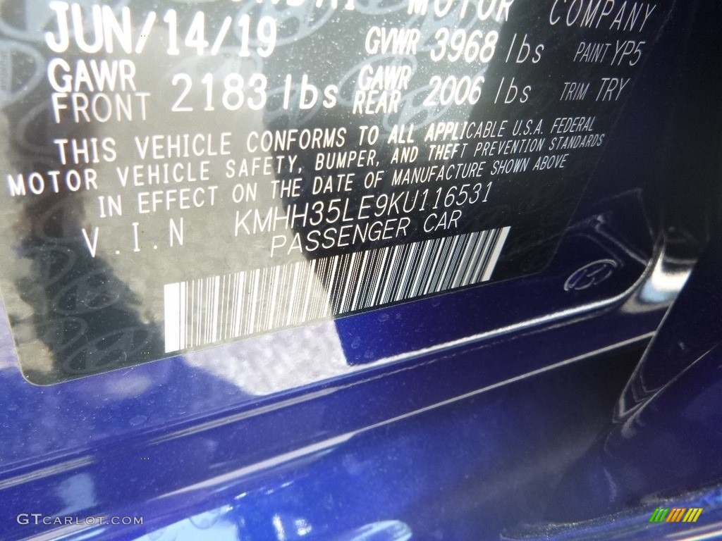 2019 Hyundai Elantra GT Standard Elantra GT Model Color Code Photos
