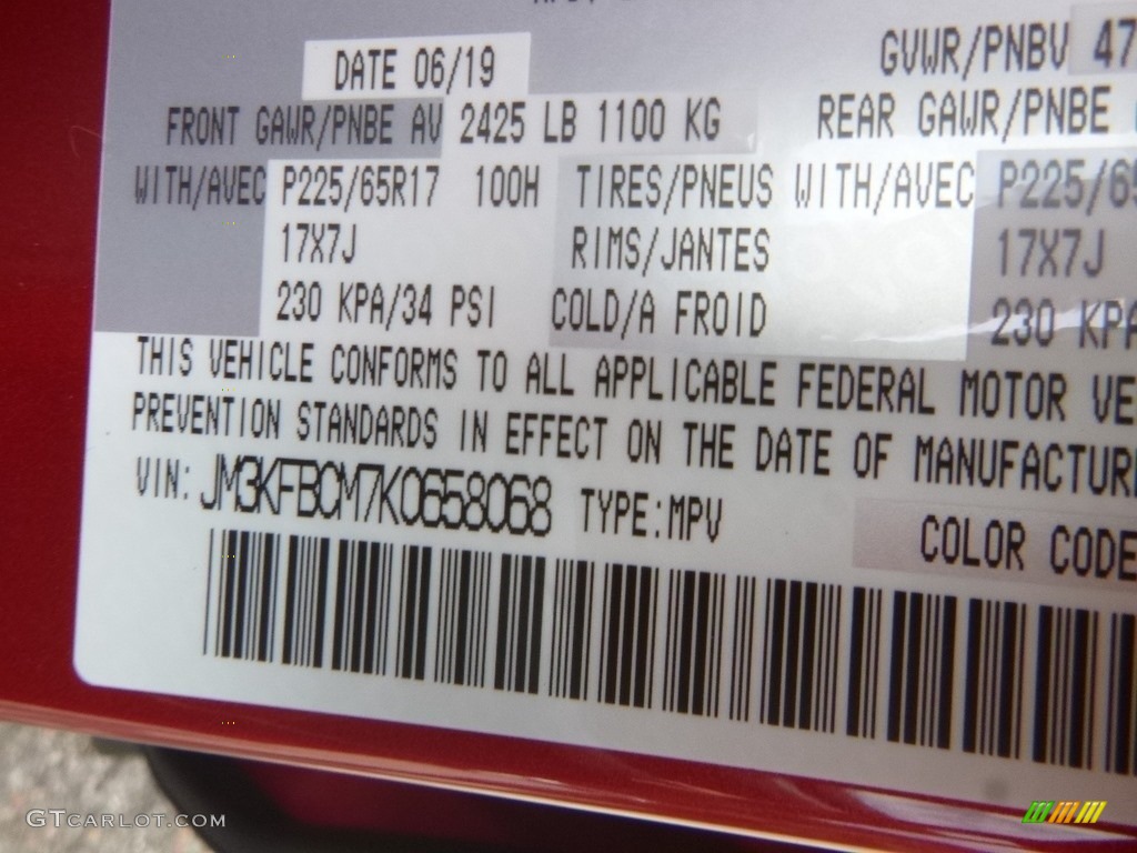 2019 CX-5 Touring AWD - Soul Red Crystal Metallic / Black photo #12