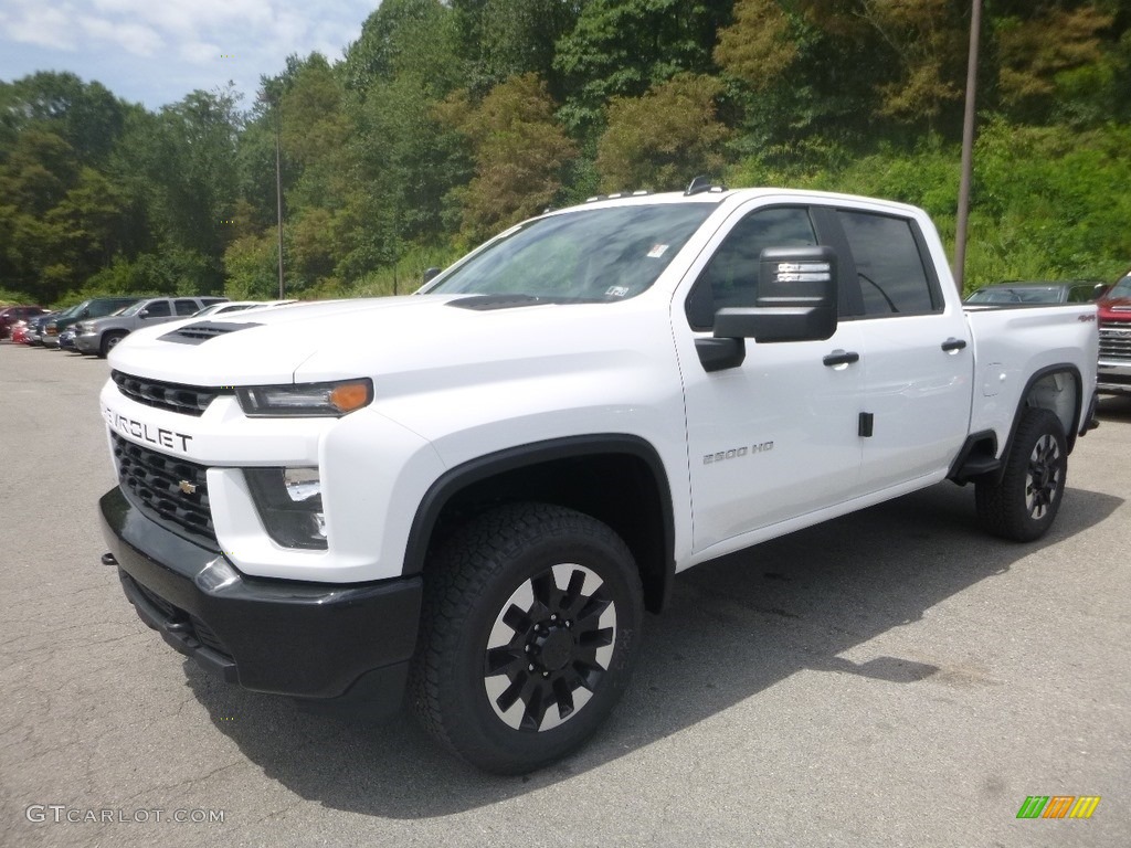 Summit White 2020 Chevrolet Silverado 2500HD Custom Crew Cab 4x4 Exterior Photo #134701818