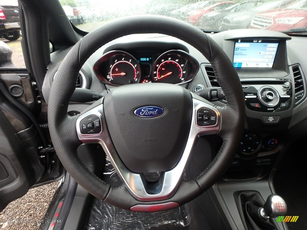 2019 Ford Fiesta ST Hatchback Charcoal Black Steering Wheel Photo #134715689