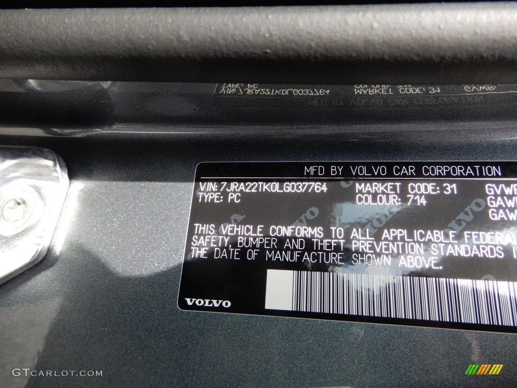2020 Volvo S60 T6 AWD Momentum Color Code Photos