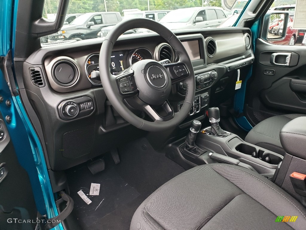 Black Interior 2020 Jeep Wrangler Unlimited Sport 4x4 Photo #134738337