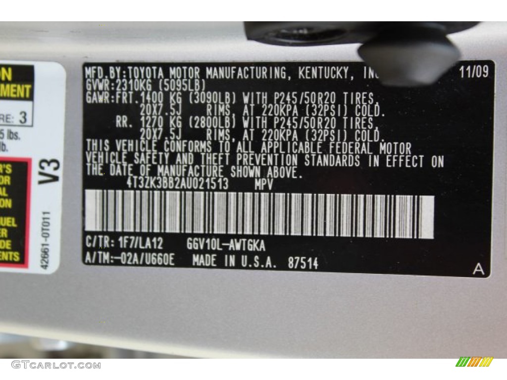 2010 Venza V6 - Classic Silver Metallic / Ivory photo #31