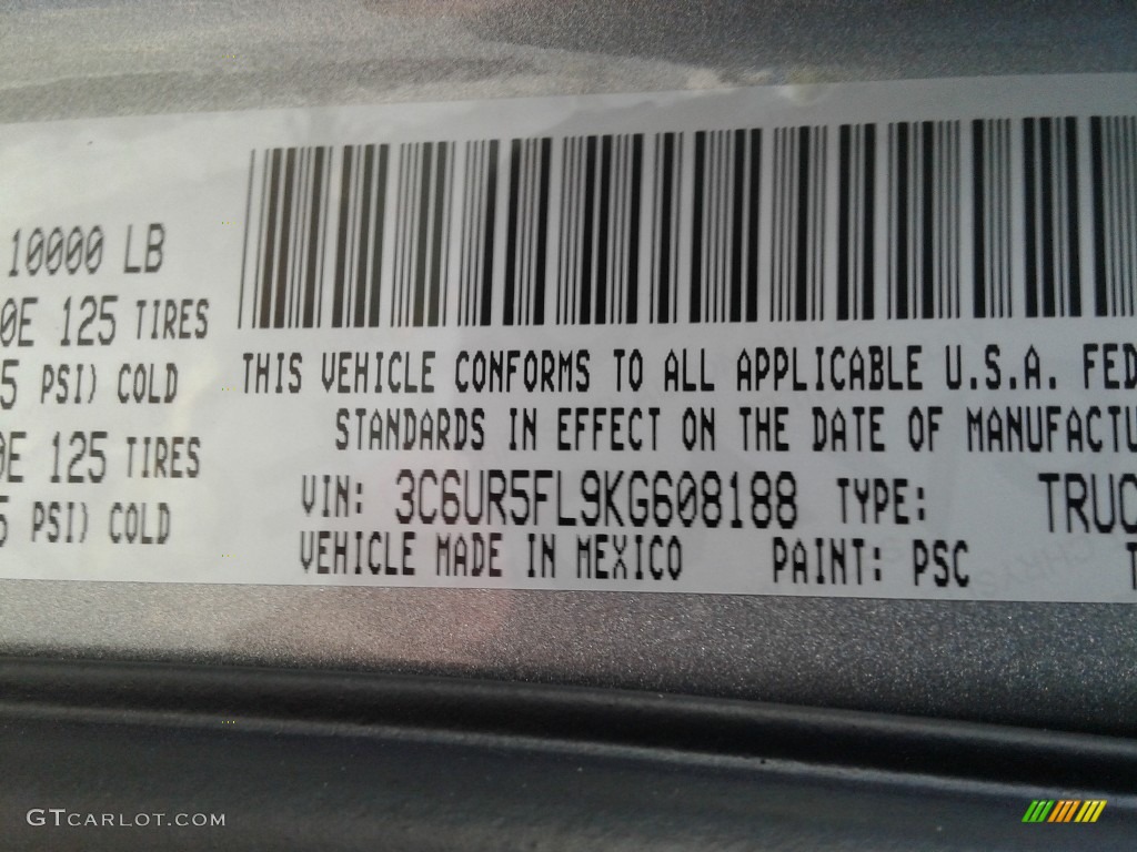 2019 2500 Color Code PSC for Billet Silver Metallic Photo #134761338