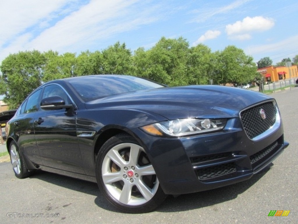 2017 XE 25t Premium - Dark Sapphire Blue / Light Oyster photo #2