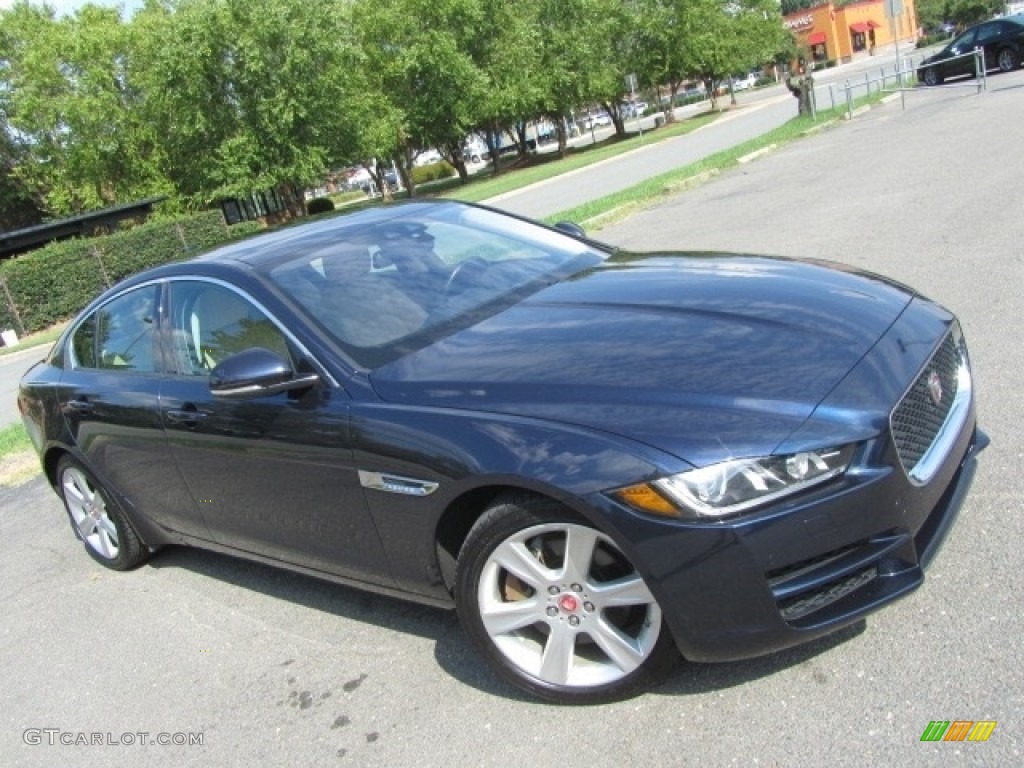 2017 XE 25t Premium - Dark Sapphire Blue / Light Oyster photo #3