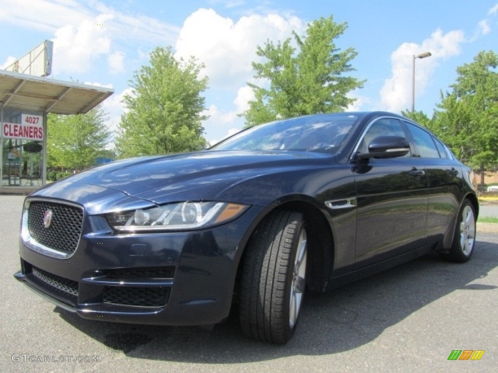 2017 XE 25t Premium - Dark Sapphire Blue / Light Oyster photo #6