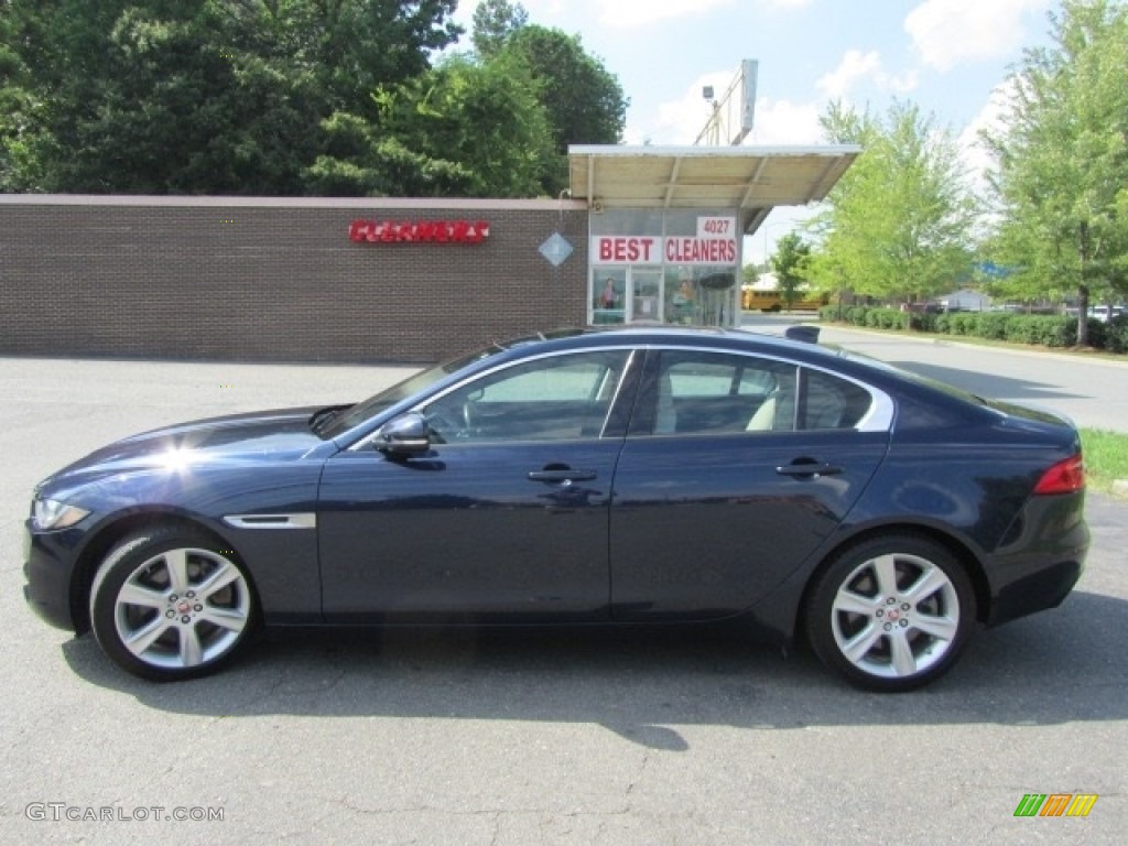 2017 XE 25t Premium - Dark Sapphire Blue / Light Oyster photo #7