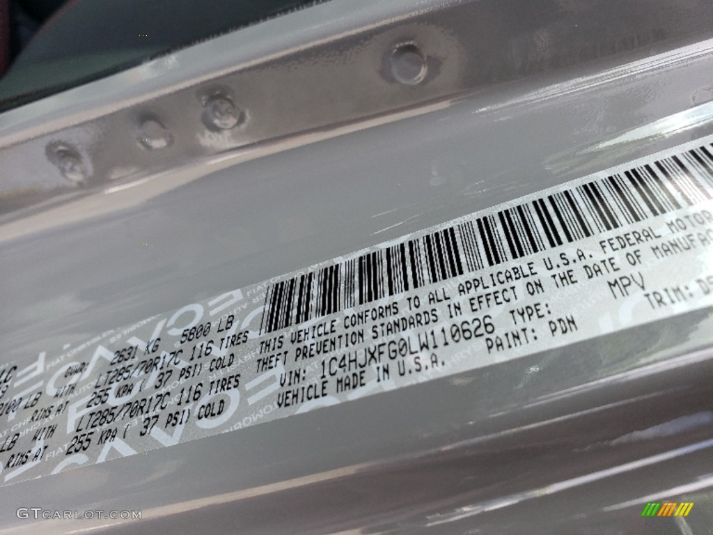 2020 Wrangler Unlimited Color Code PDN for Sting-Gray Photo #134774535
