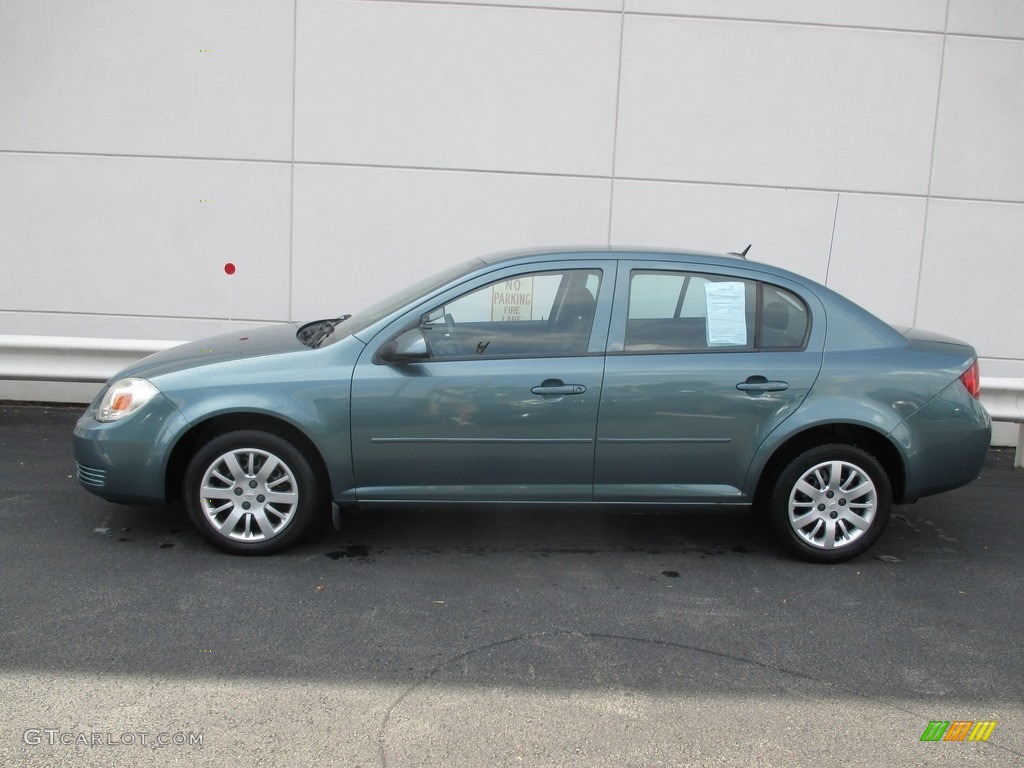2010 Cobalt LT Sedan - Silver Moss Metallic / Gray photo #2