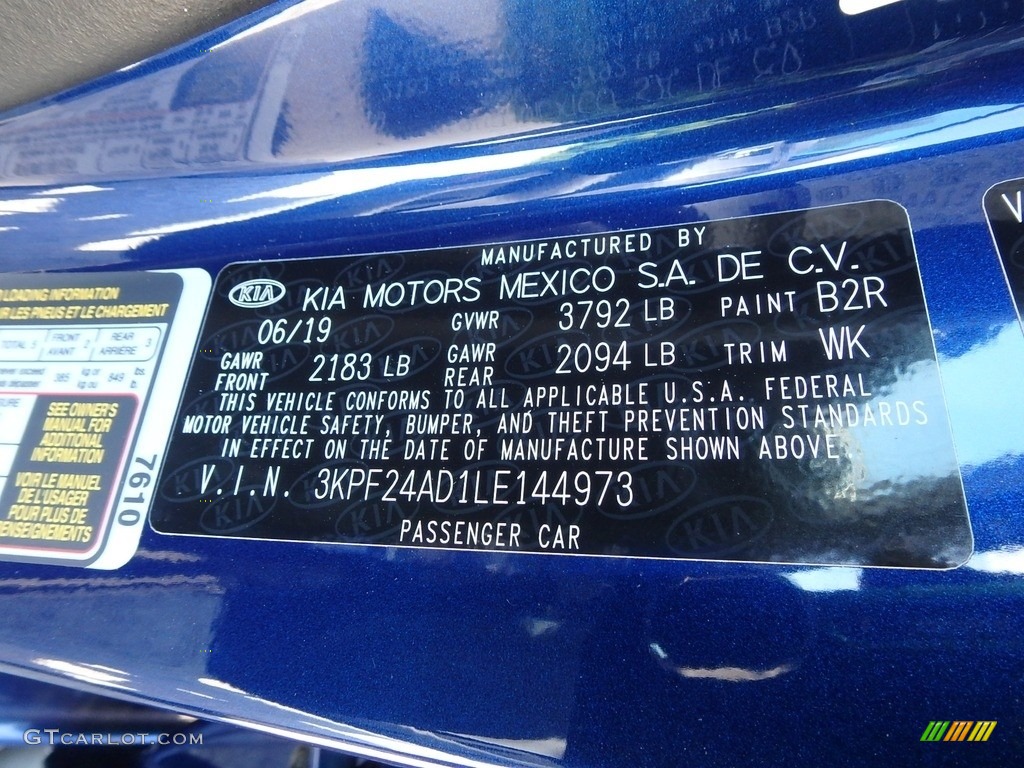2020 Forte Color Code B2R for Sea Blue Photo #134778453