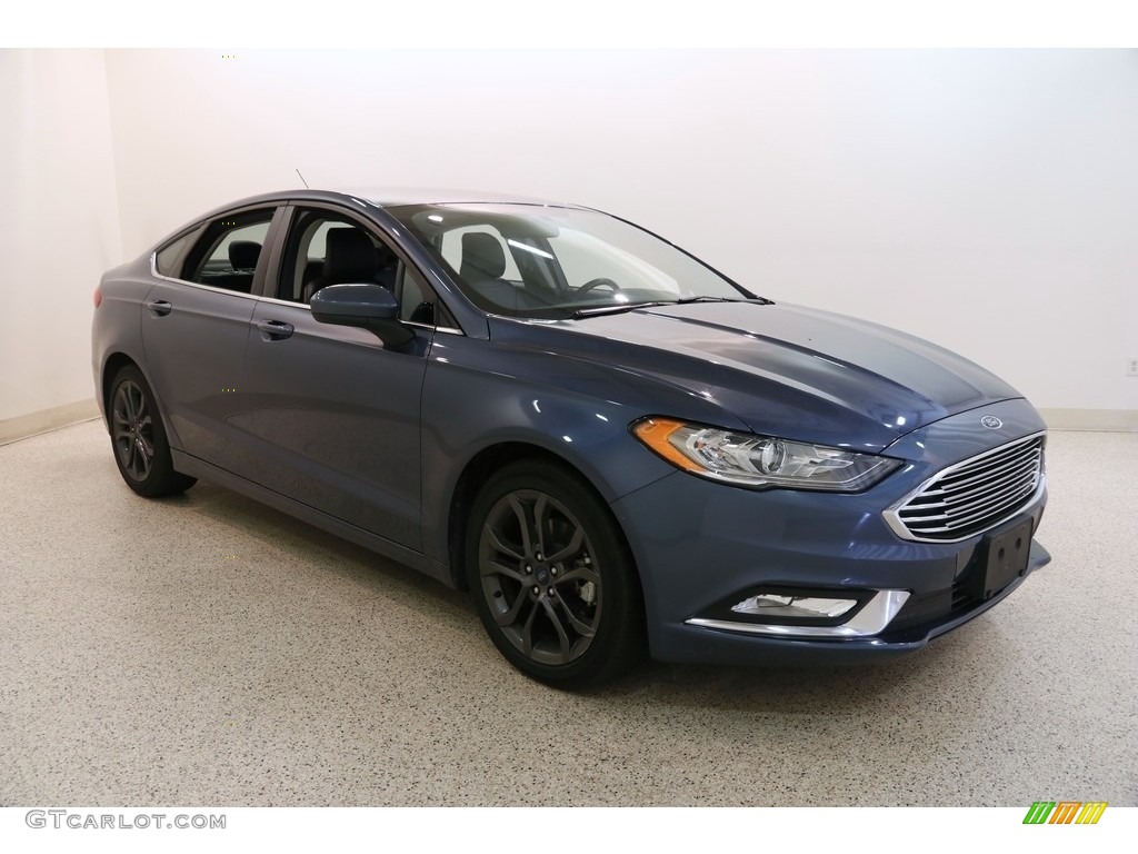 Blue Metallic 2018 Ford Fusion SE Exterior Photo #134782166