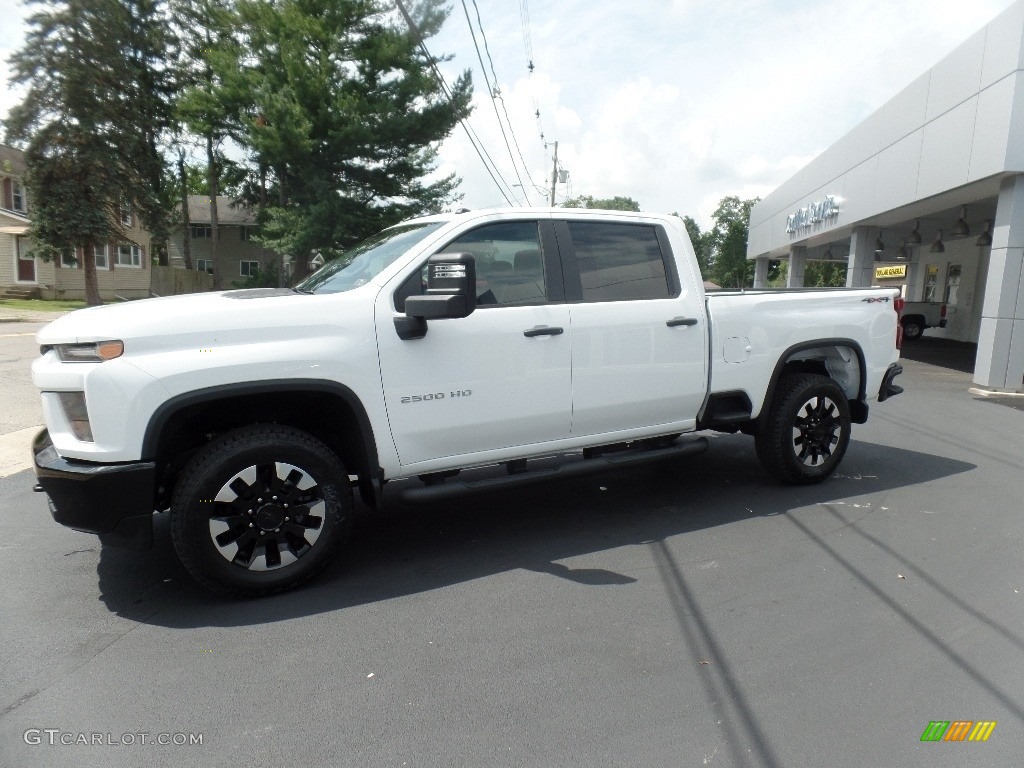 Summit White 2020 Chevrolet Silverado 2500HD Custom Crew Cab 4x4 Exterior Photo #134783640