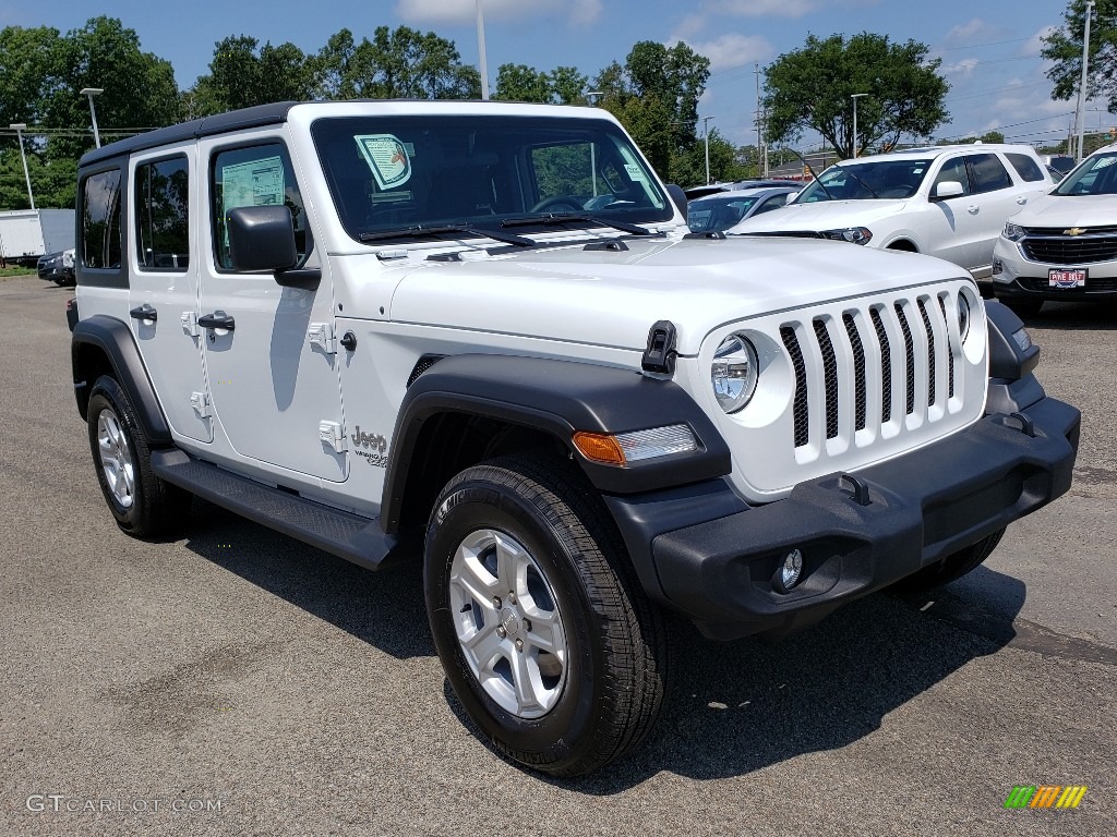 Bright White 2020 Jeep Wrangler Unlimited Sport 4x4 Exterior Photo #134784476