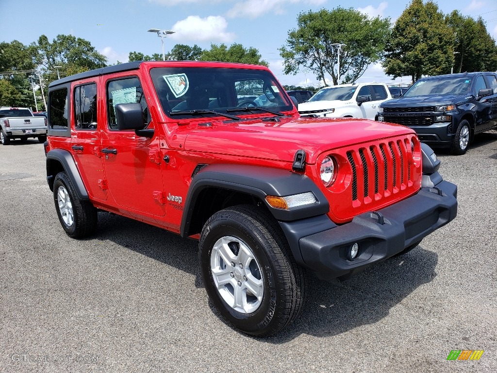 Firecracker Red 2020 Jeep Wrangler Unlimited Sport 4x4 Exterior Photo #134785213