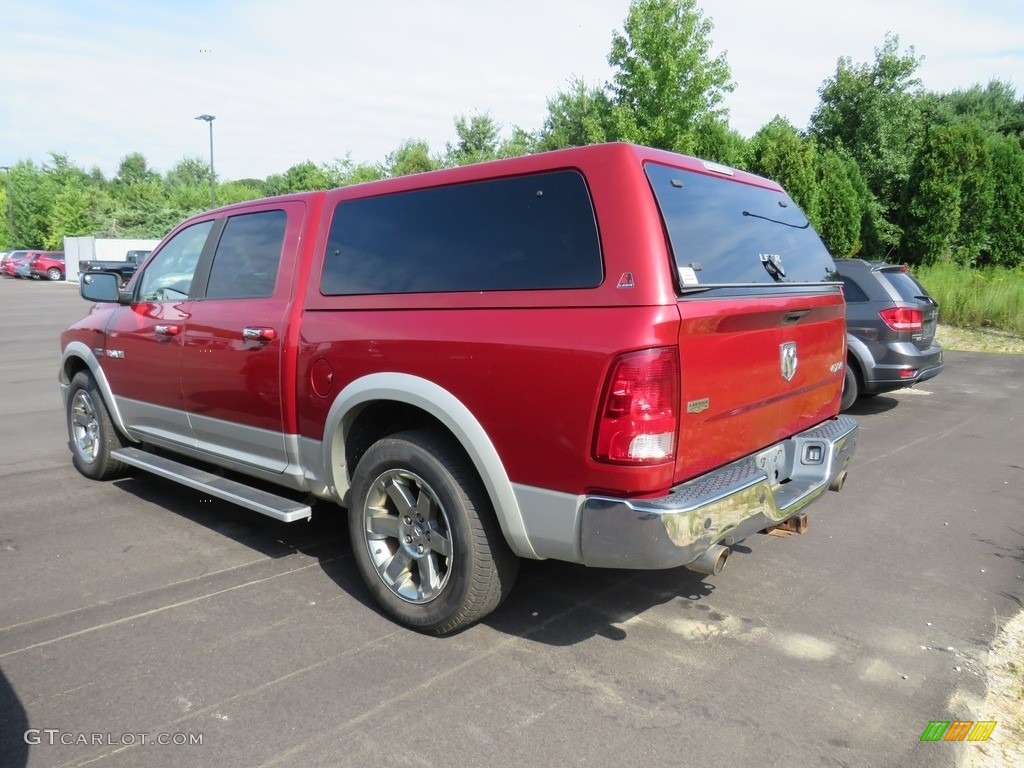 2009 Ram 1500 Laramie Crew Cab 4x4 - Inferno Red Crystal Pearl / Light Pebble Beige/Bark Brown photo #5