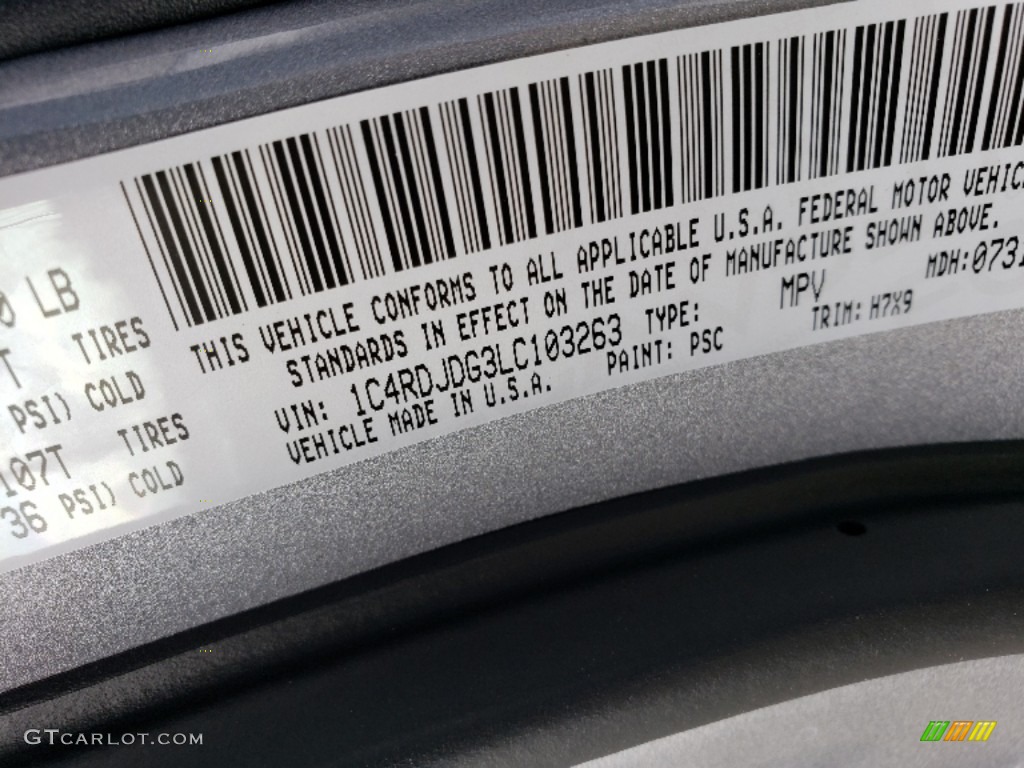 2020 Durango Color Code PSC for Billet Photo #134792789