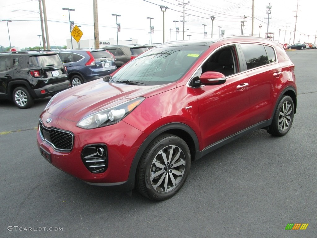 2017 Sportage EX AWD - Hyper Red / Black photo #2