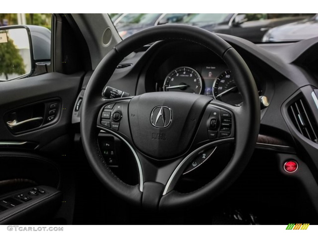 2020 Acura MDX Technology Ebony Steering Wheel Photo #134806631