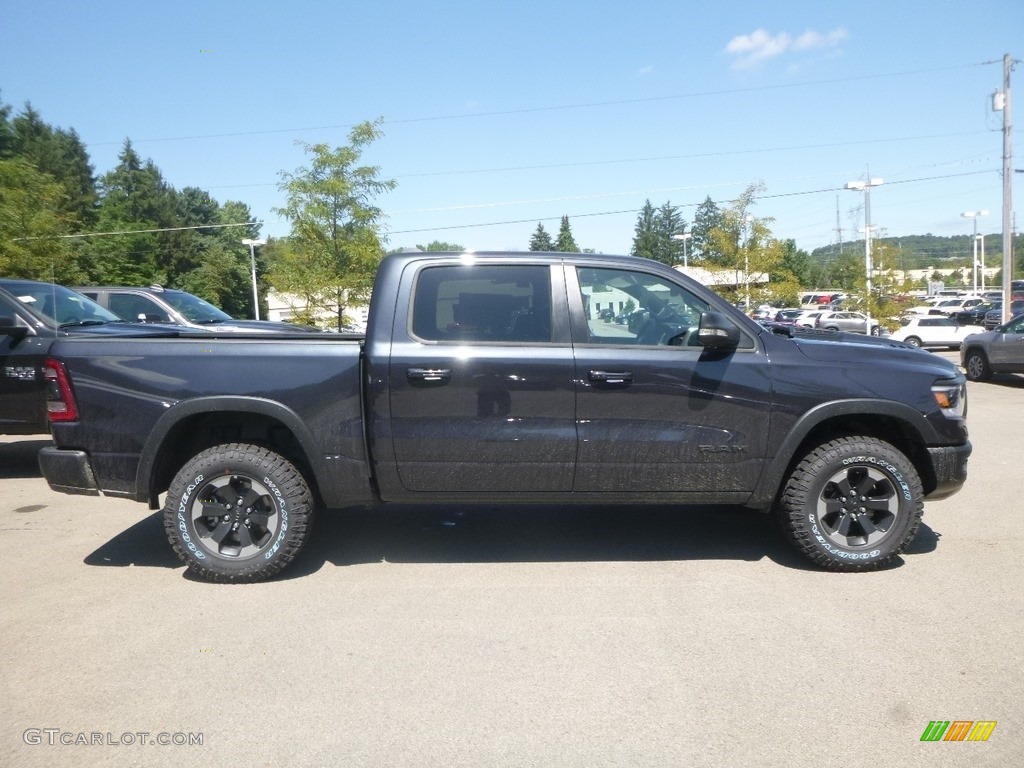 2019 1500 Rebel Crew Cab 4x4 - Maximum Steel Metallic / Black/Red photo #6