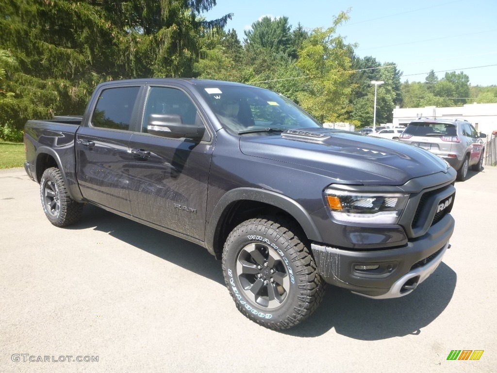 2019 1500 Rebel Crew Cab 4x4 - Maximum Steel Metallic / Black/Red photo #7