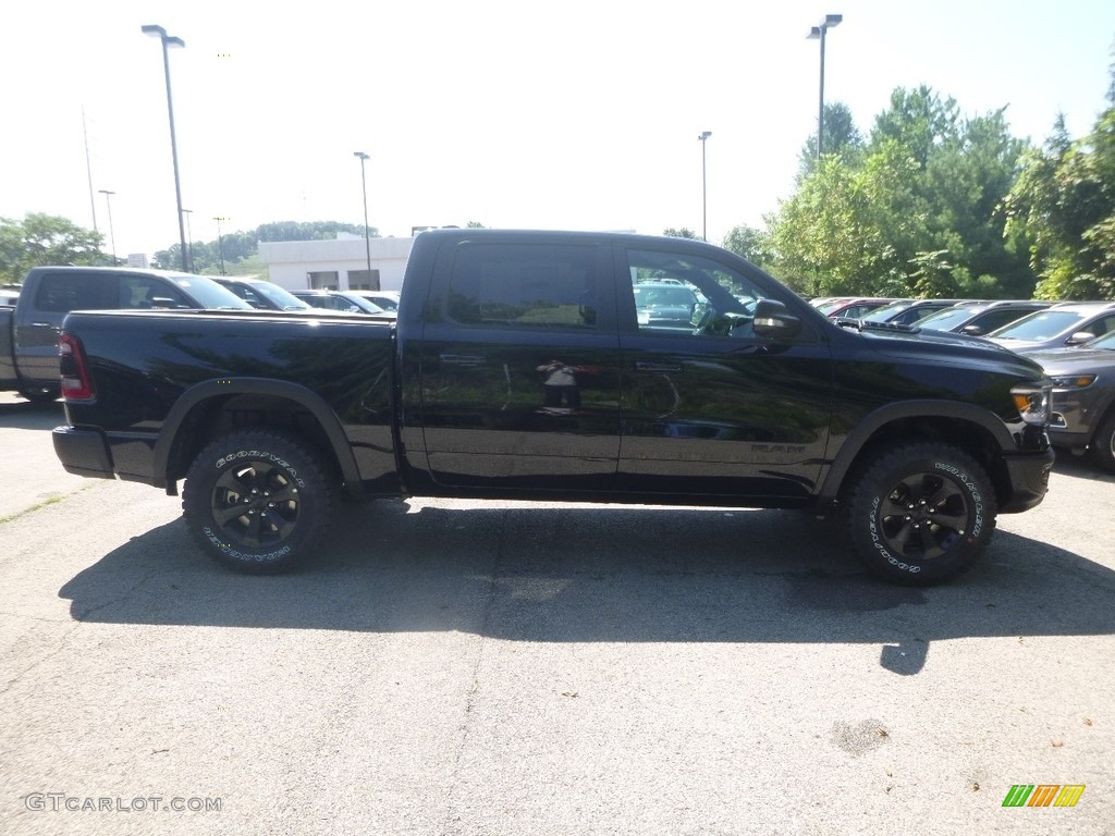 2020 1500 Rebel Crew Cab 4x4 - Diamond Black Crystal Pearl / Black photo #6