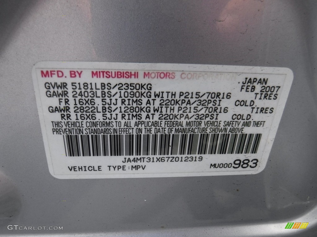 2007 Outlander LS 4WD - Cool Silver Metallic / Black photo #24