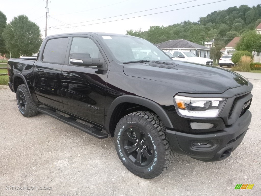 2020 1500 Rebel Crew Cab 4x4 - Diamond Black Crystal Pearl / Black photo #7