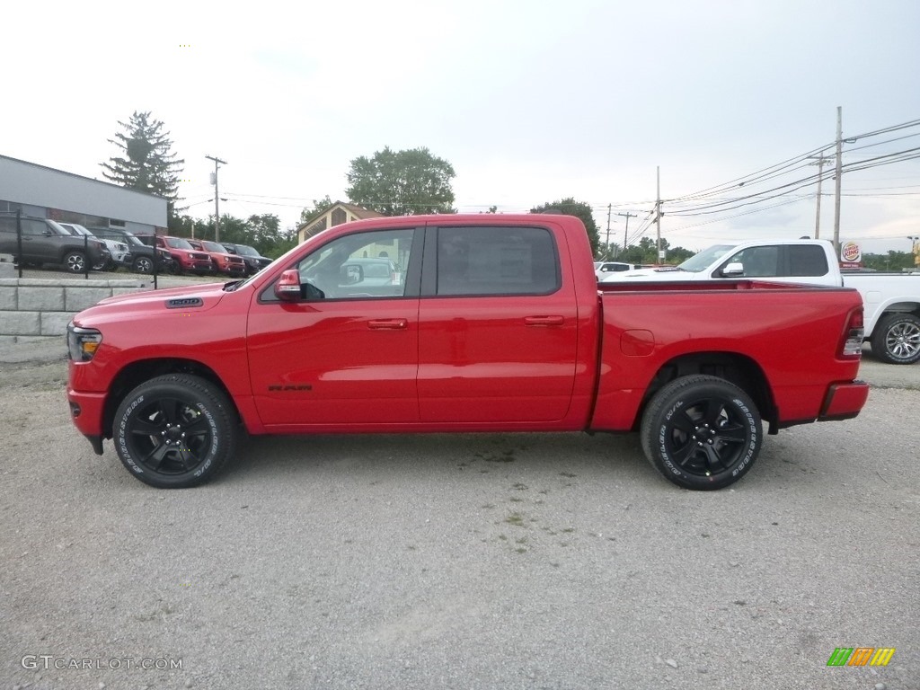 2020 1500 Big Horn Night Edition Crew Cab 4x4 - Flame Red / Black photo #2