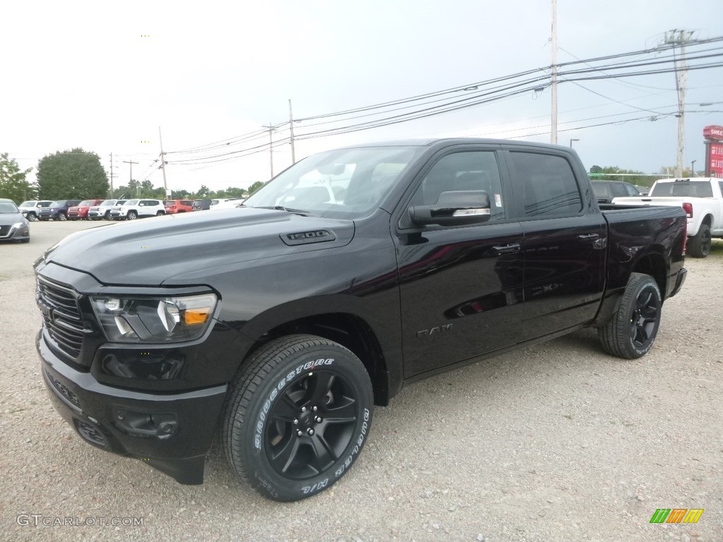 2020 1500 Big Horn Night Edition Crew Cab 4x4 - Diamond Black Crystal Pearl / Black/Diesel Gray photo #1