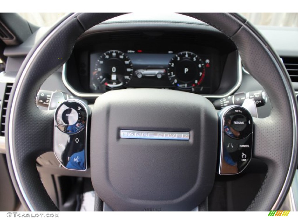 2019 Land Rover Range Rover Sport Supercharged Dynamic Ebony/Ebony Steering Wheel Photo #134814673