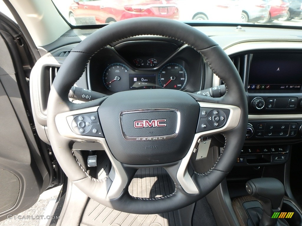 2020 GMC Canyon Denali Crew Cab 4WD Jet Black Steering Wheel Photo #134816620