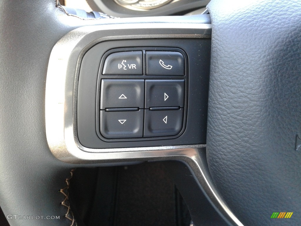 2019 Ram 2500 Laramie Longhorn Crew Cab 4x4 Black/Cattle Tan Steering Wheel Photo #134818203