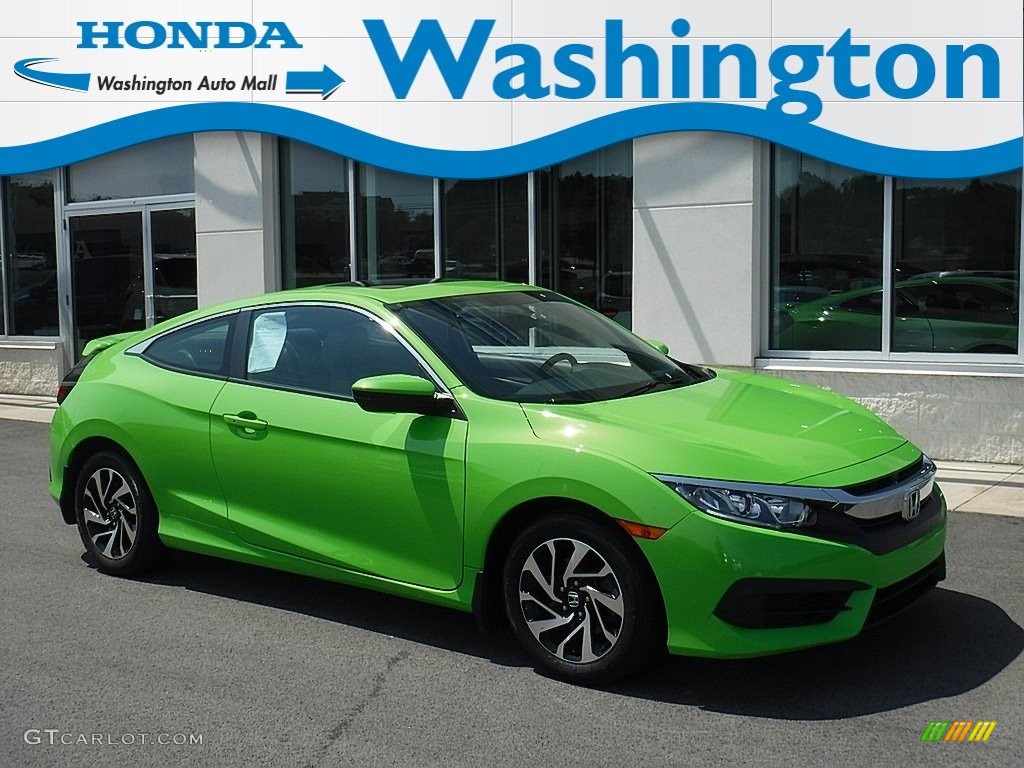 2016 Civic LX-P Coupe - Energy Green Pearl / Black/Gray photo #1