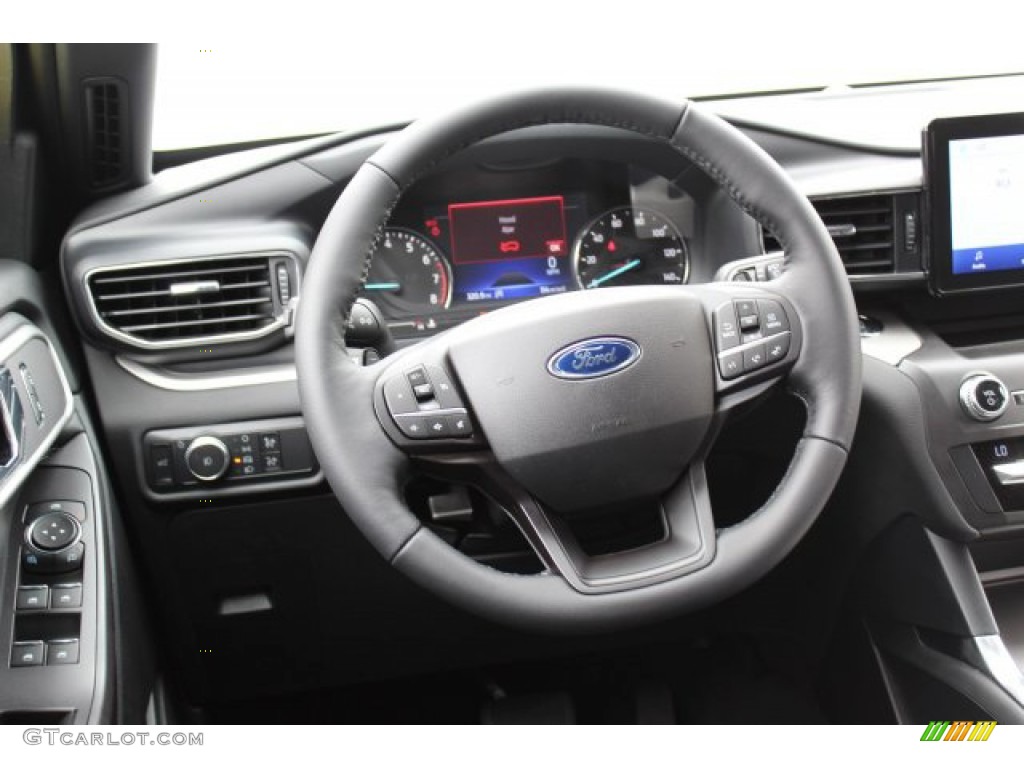 2020 Ford Explorer XLT Ebony Steering Wheel Photo #134834528