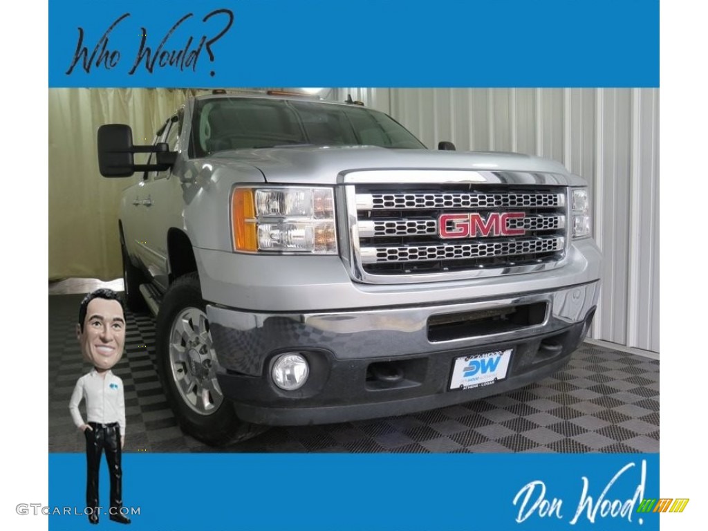 2012 Sierra 3500HD SLT Crew Cab 4x4 Dually - Quicksilver Metallic / Ebony photo #1