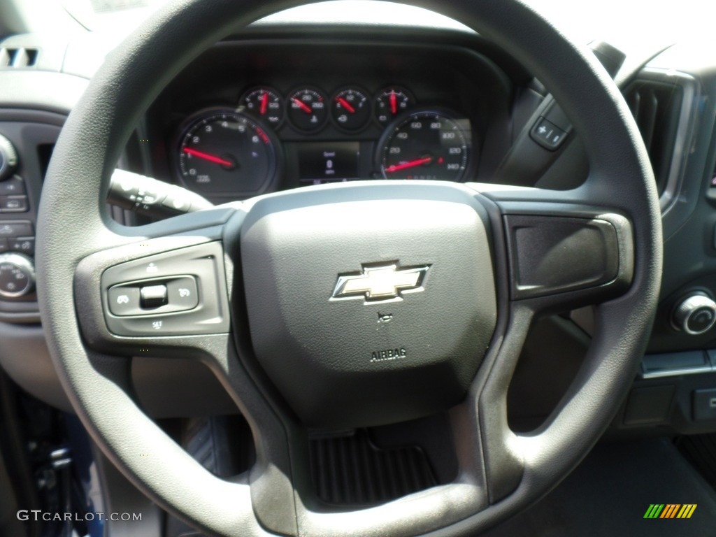 2020 Chevrolet Silverado 1500 Custom Double Cab 4x4 Jet Black Steering Wheel Photo #134842808
