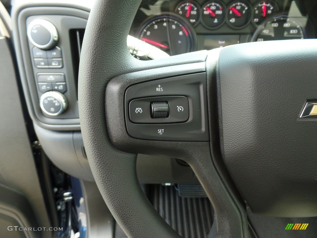 2020 Chevrolet Silverado 1500 Custom Double Cab 4x4 Jet Black Steering Wheel Photo #134842835