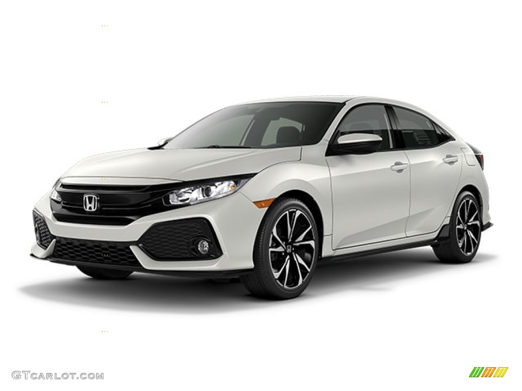 2019 Civic Sport Hatchback - White Orchid Pearl / Black photo #41