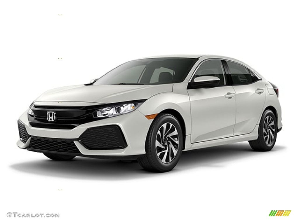 2019 Civic LX Hatchback - White Orchid Pearl / Black photo #29