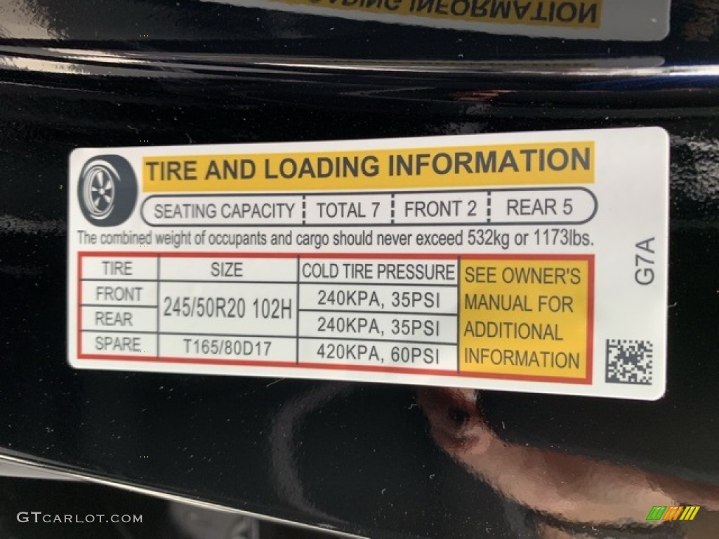 2020 Honda Pilot Black Edition AWD Info Tag Photo #134855247