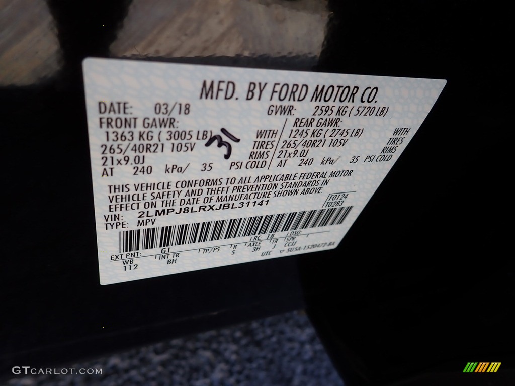 2018 MKX Reserve AWD - Black Velvet / Ebony photo #23