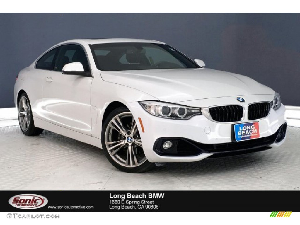 2016 4 Series 428i Coupe - Mineral White Metallic / Black photo #1