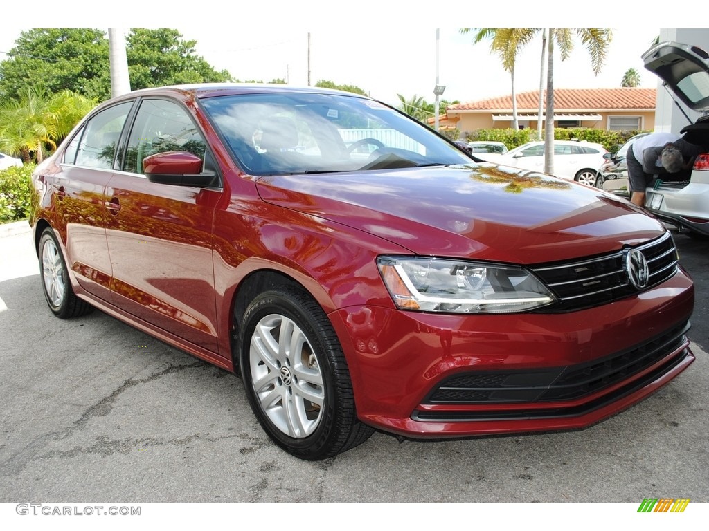 2017 Jetta S - Cardinal Red Metallic / Black/Palladium Gray photo #2