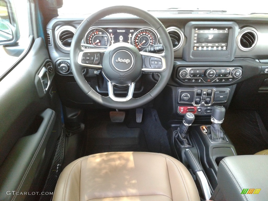 2020 Jeep Wrangler Unlimited Rubicon 4x4 Dark Saddle/Black Dashboard Photo #134873123