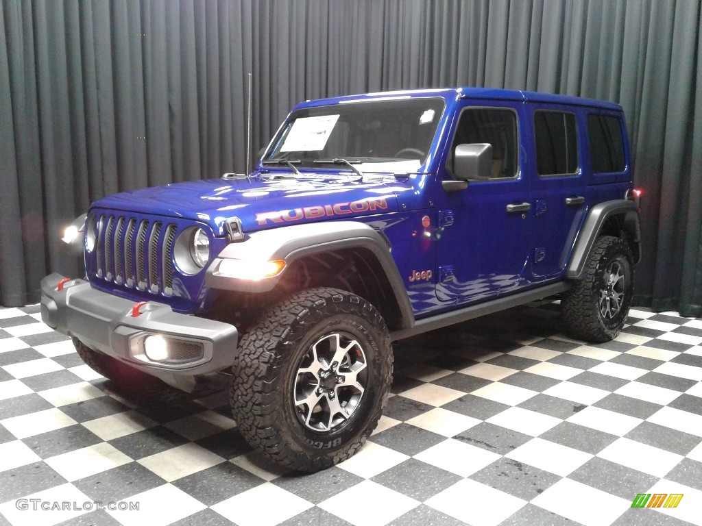 2020 Wrangler Unlimited Rubicon 4x4 - Ocean Blue Metallic / Dark Saddle/Black photo #2