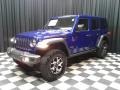 2020 Ocean Blue Metallic Jeep Wrangler Unlimited Rubicon 4x4  photo #2